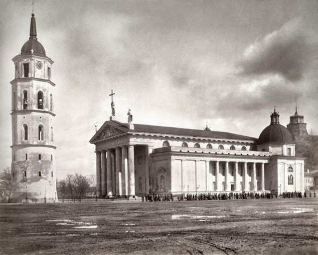Vilniaus katedra ir varpinė, 1877m.